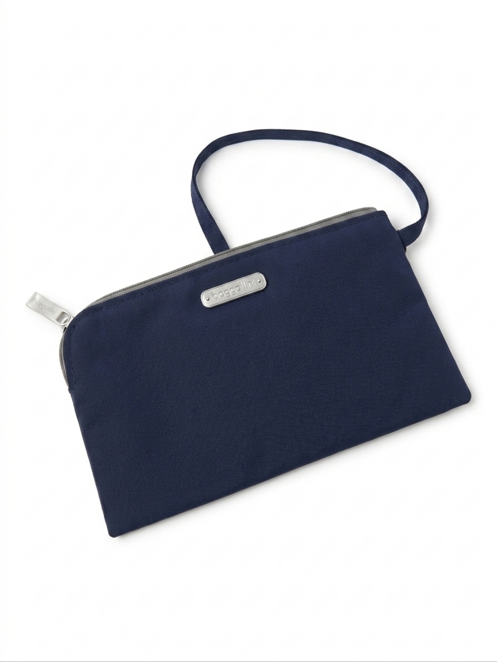 Baggallini RFID Wristlet Wallet On the Go Daily Navy Blue Zip Wallet Clutch